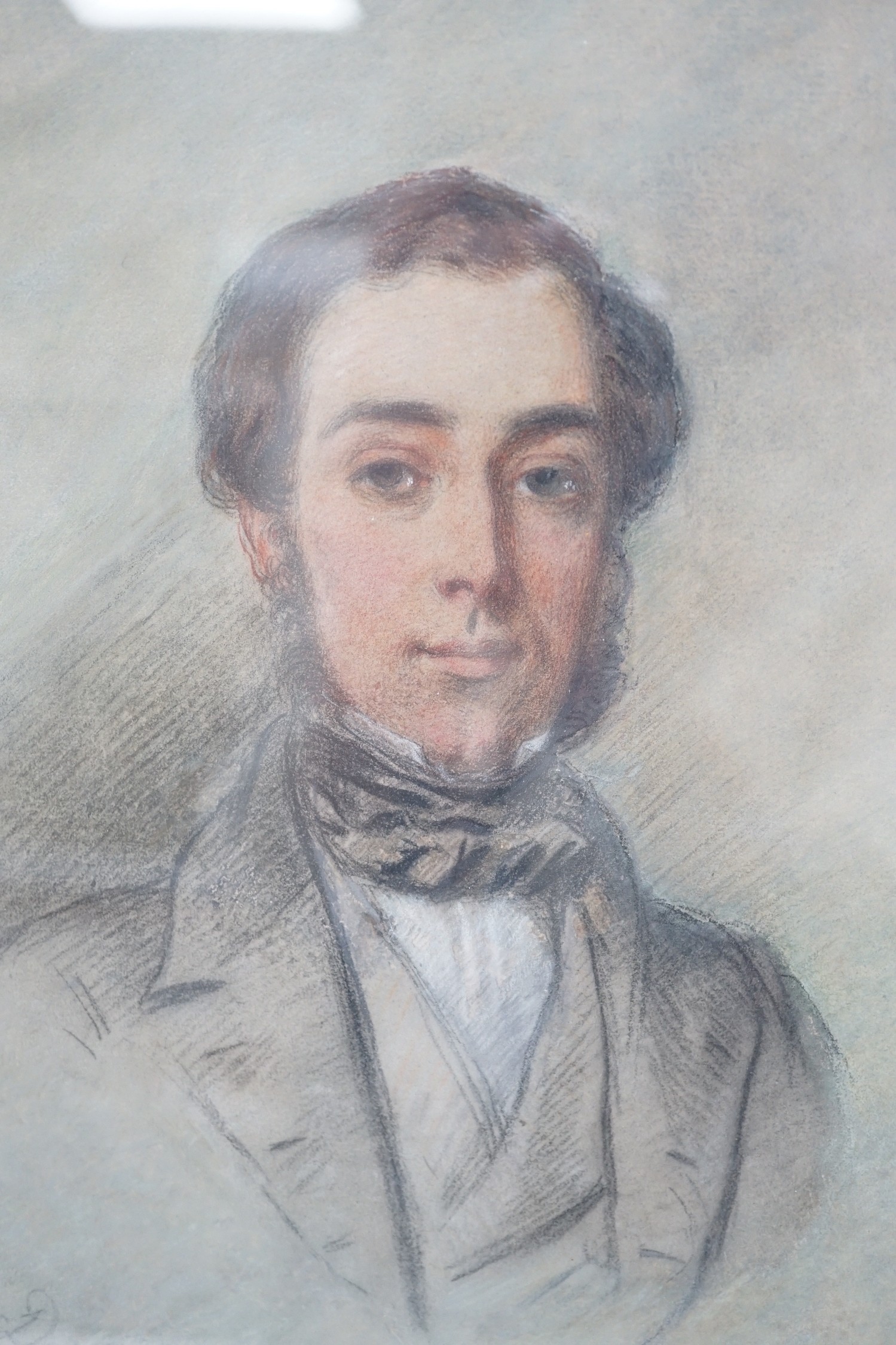 English School, 19th century, pastel, Portrait of a gentleman, indistinctly signed and titled, dated 1859, 27.5 x 20.5cm